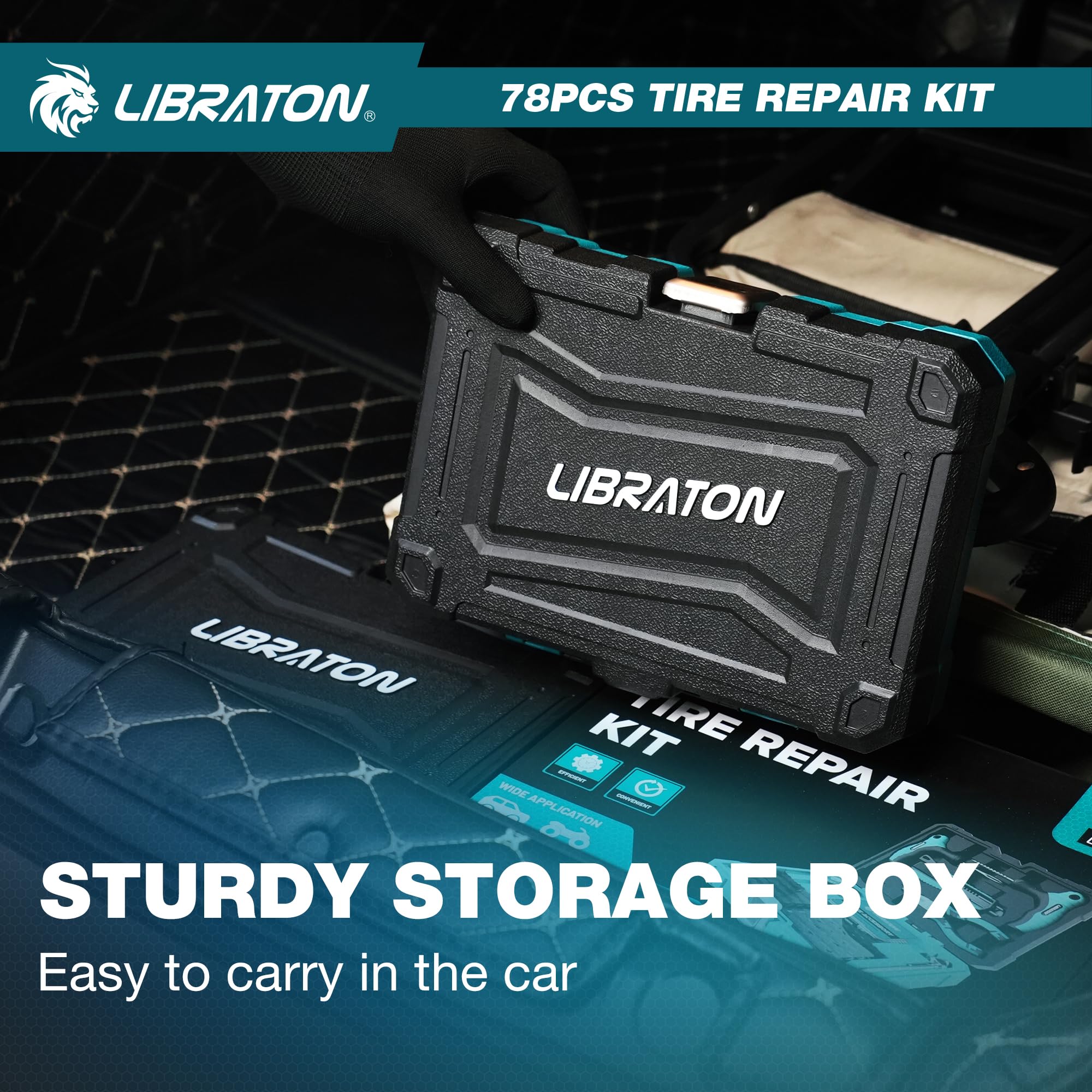 LIBRATON gloves safeguard hands during emergency tire repairs.