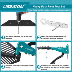 LIBRATON rivet gun side shot highlights ergonomic grip and portability.