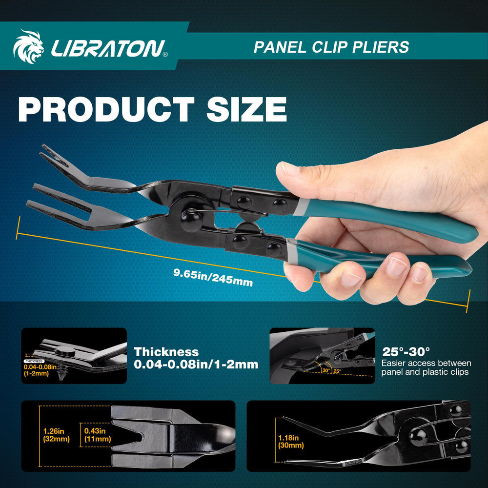 LIBRATON panel clip pliers with ergonomic handle for long use