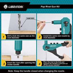 LIBRATON nosepieces enable tool-free size changes for versatile rivets
