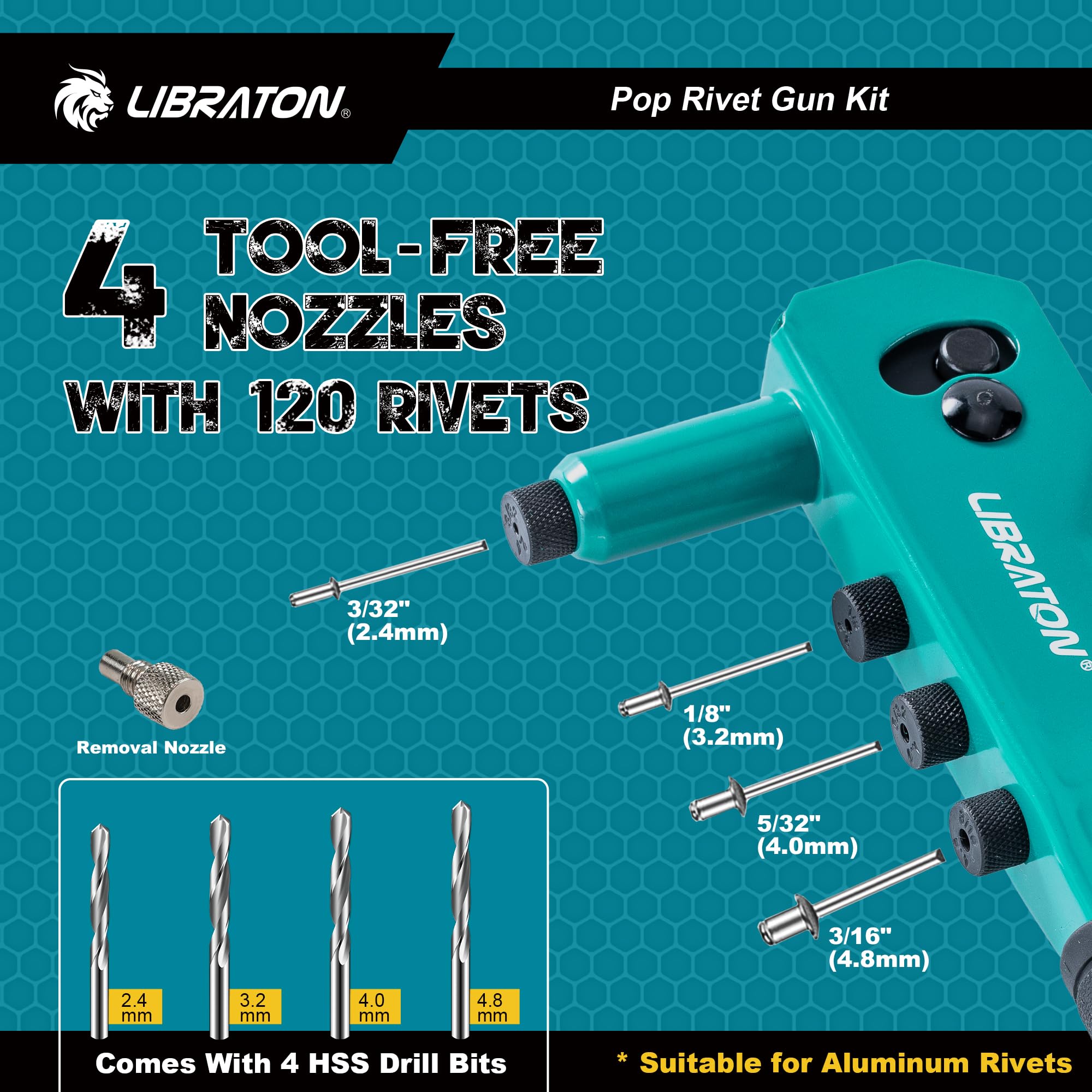 LIBRATON removal nozzle helps free stuck rivets without damage