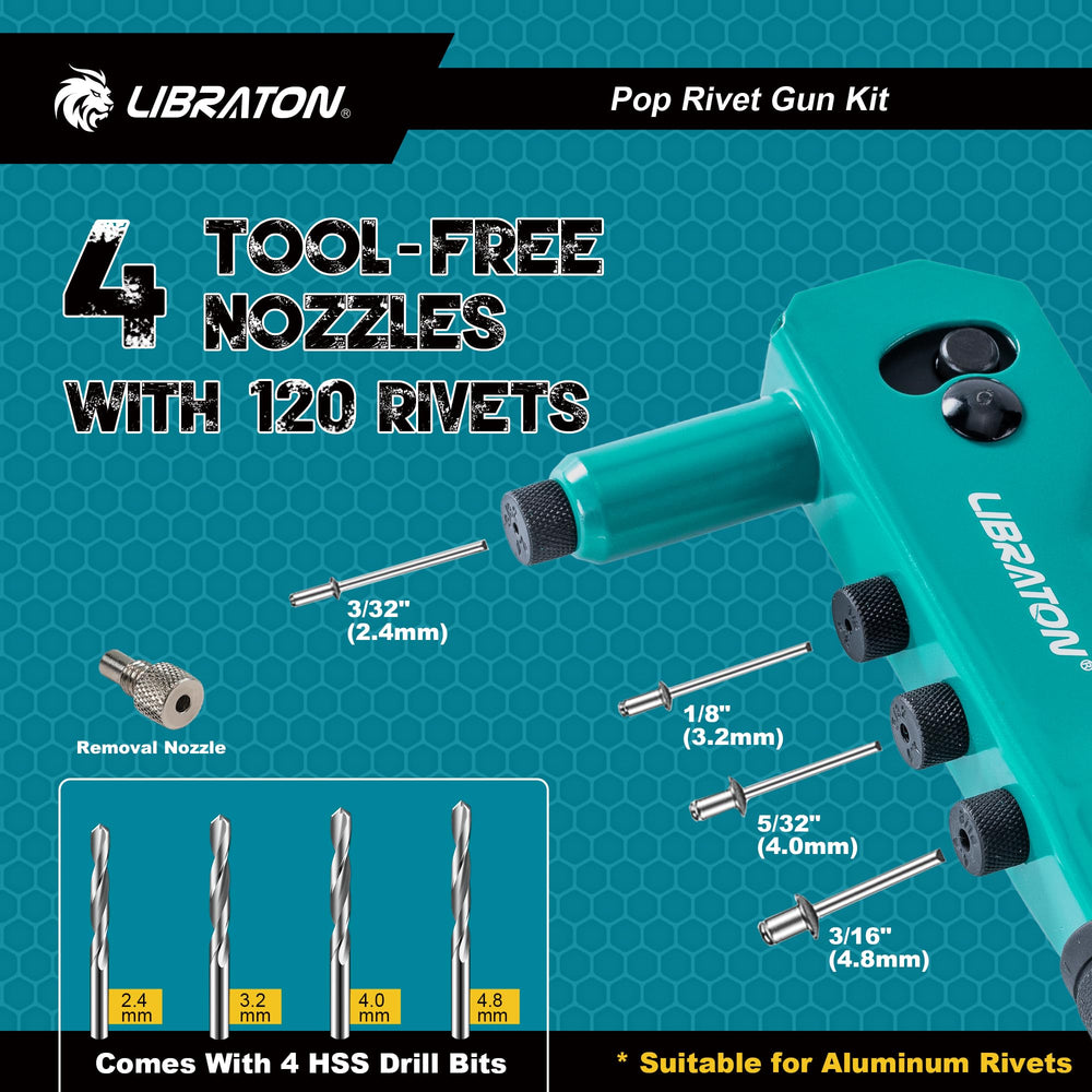 LIBRATON removal nozzle helps free stuck rivets without damage