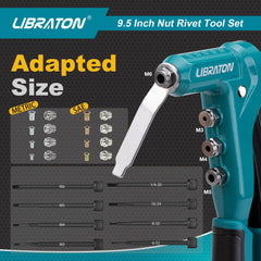 LIBRATON 80pcs nuts included for quick rivet nut installation.