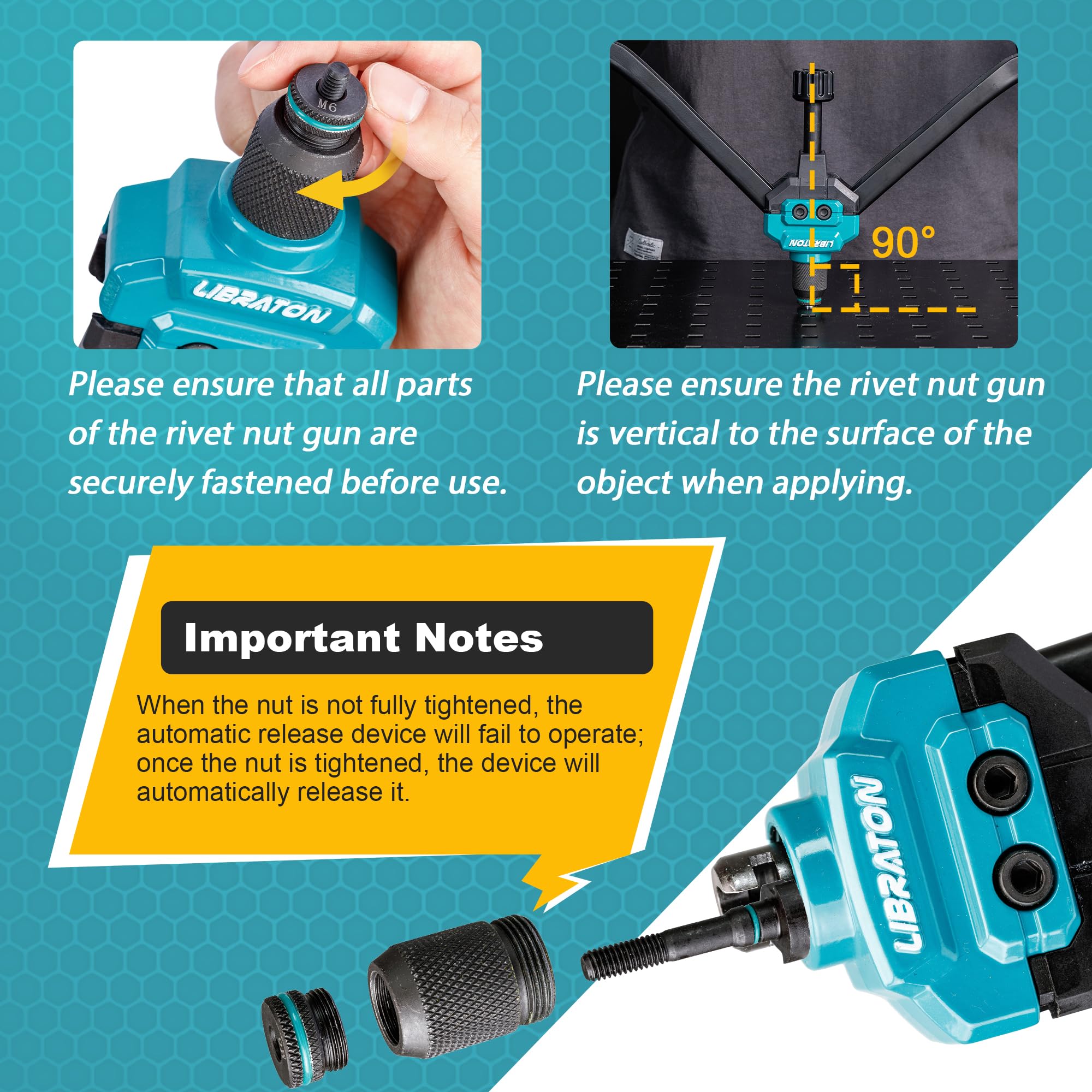 LIBRATON Rivet Nut Tool kit supports automotive, furniture, and hardware builds with reliable performance.