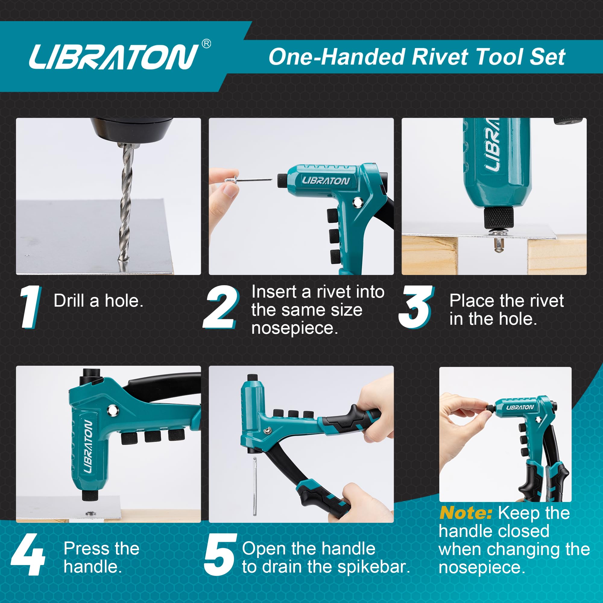 LIBRATON sturdy blow-molding case keeps tools organized.