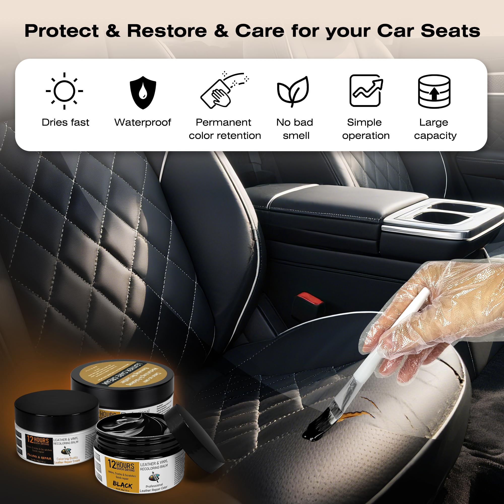 Liccyy Car seat repair in action showing quick results.