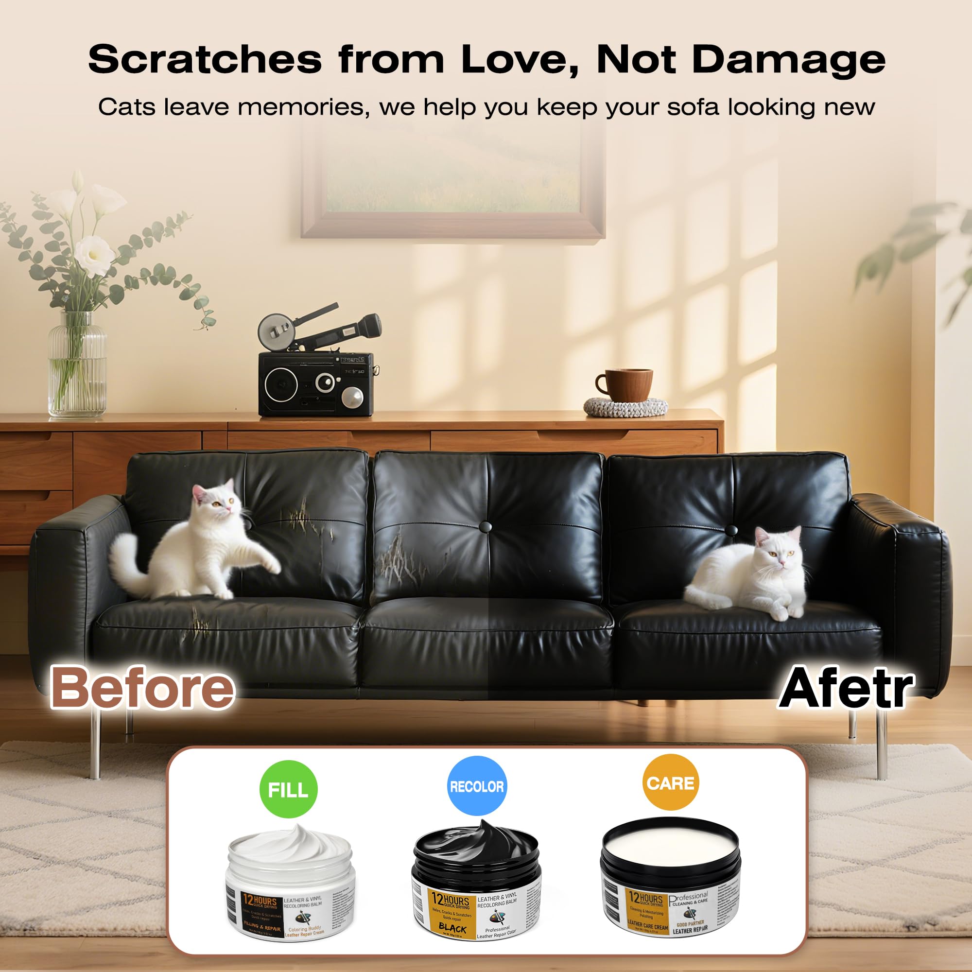 Liccyy complete 3in1 leather repair kit box shown for easy storage.