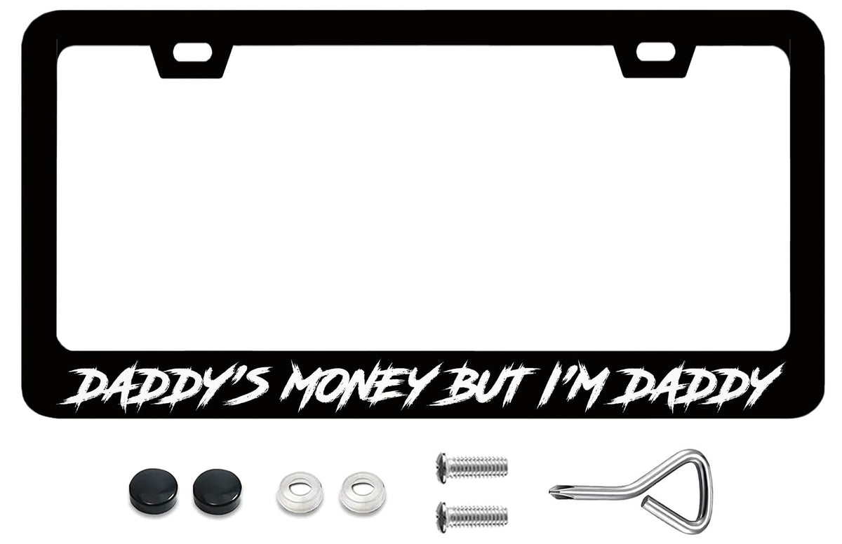 LICEPLAME Daddy's Money frame front view with bold stainless steel finish.