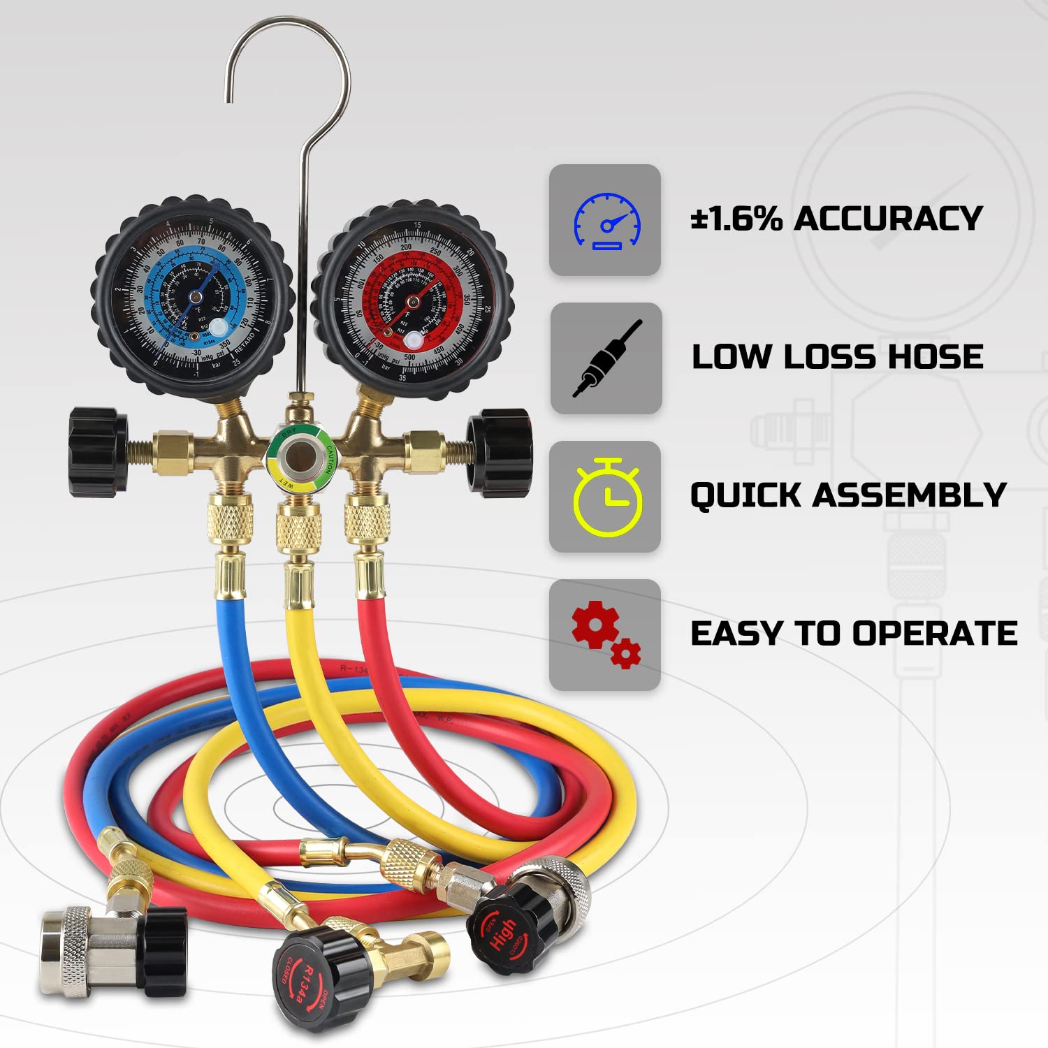 Lichamp gauge dial clarity for precise pressure readings