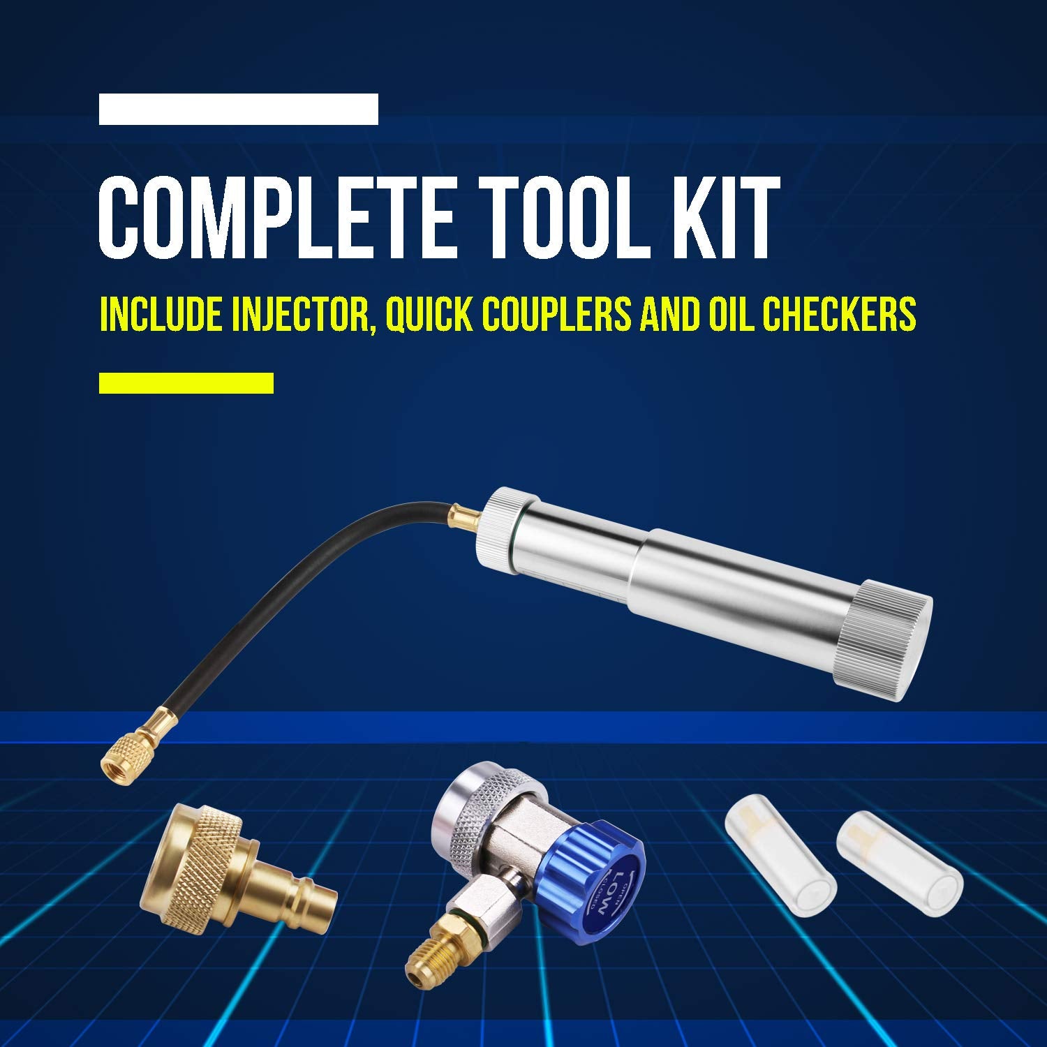 Low-side oil checkers included with Lichamp injector kit