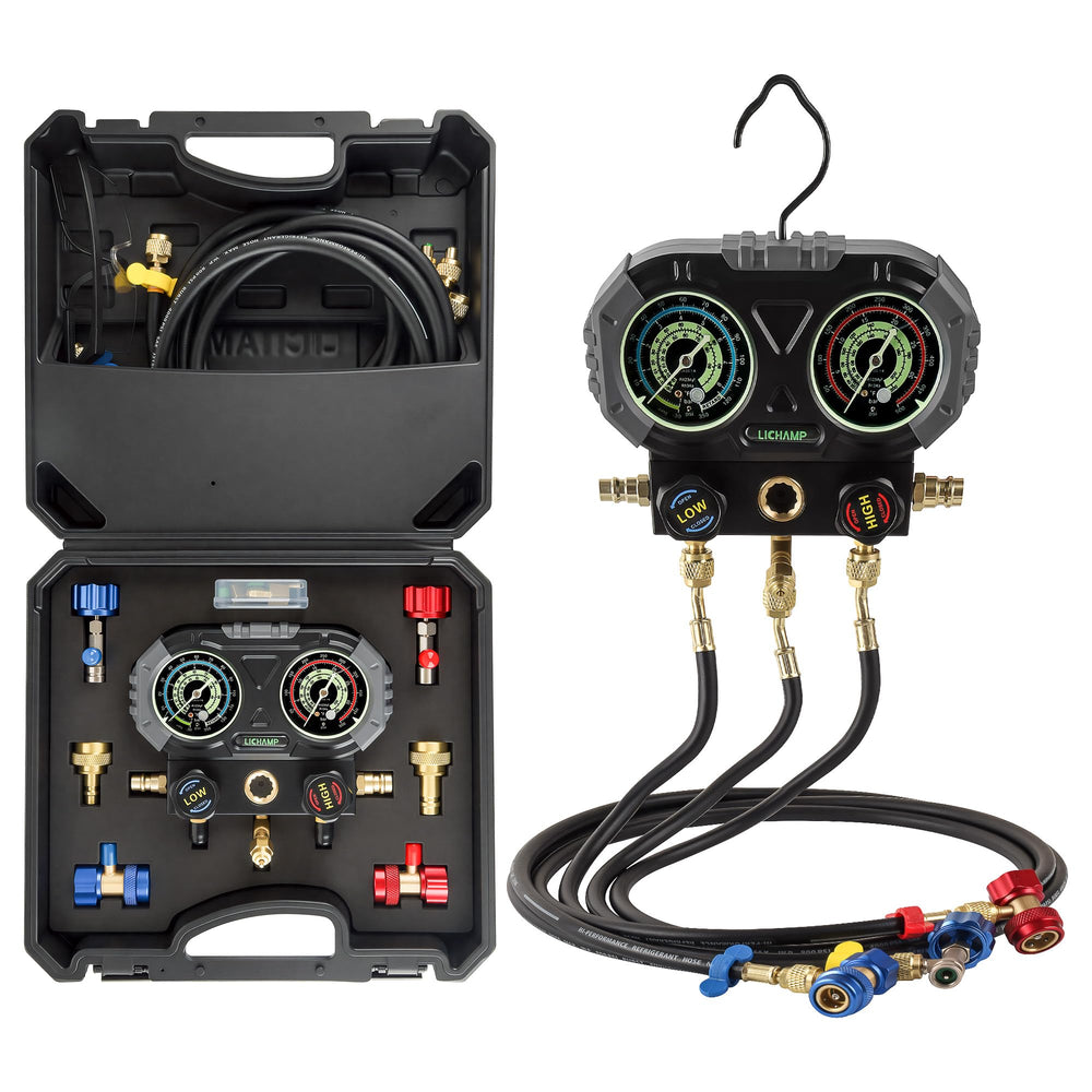 Lichamp AC gauge set front view for compact, easy shop use.