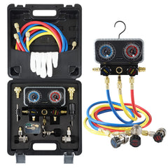 Lichamp AC gauge set with R1234YF, R134A, and R404A for charging and evacuation