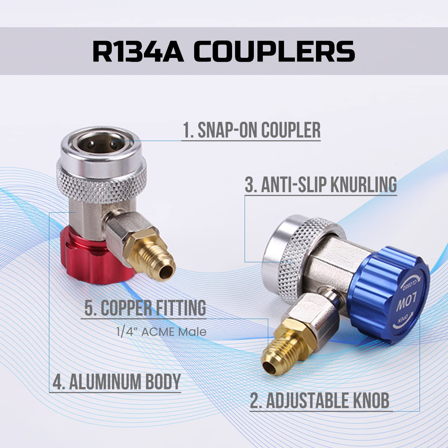 Lichamp AC adapters kit with puncture-style tap enabling fast refrigerant access.
