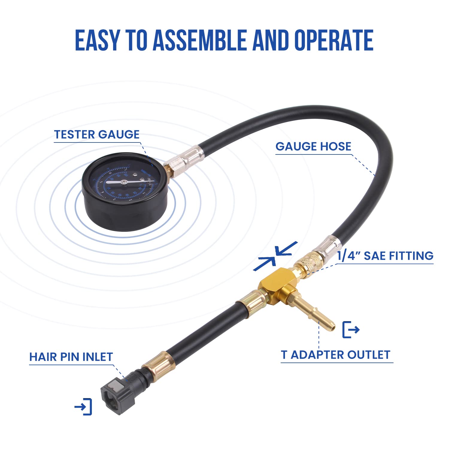 Lichamp dial reads 0-100 psi for clear fuel pressure visibility.