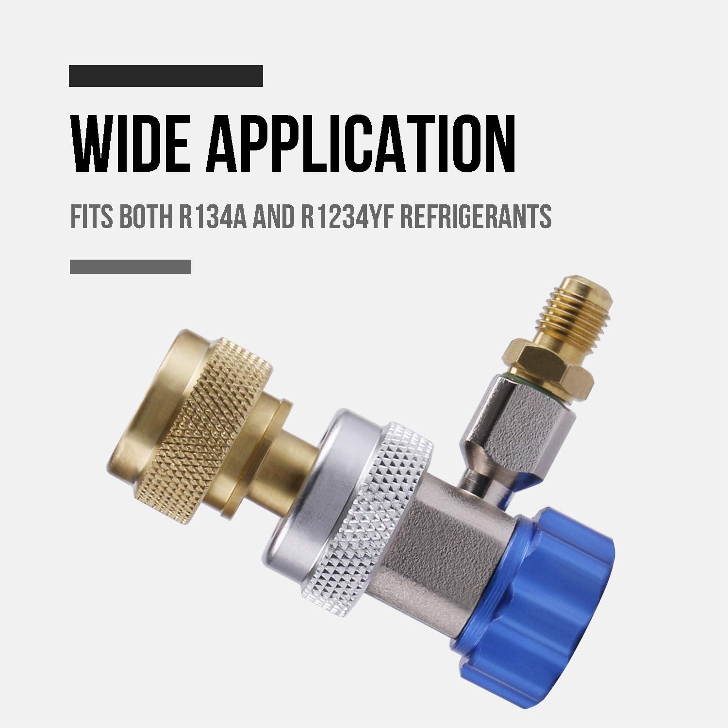 Lichamp high-low pressure quick couplers enable fast, secure refrigerant connections.