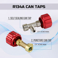 Lichamp high and low pressure quick couplers for precise A/C system testing.