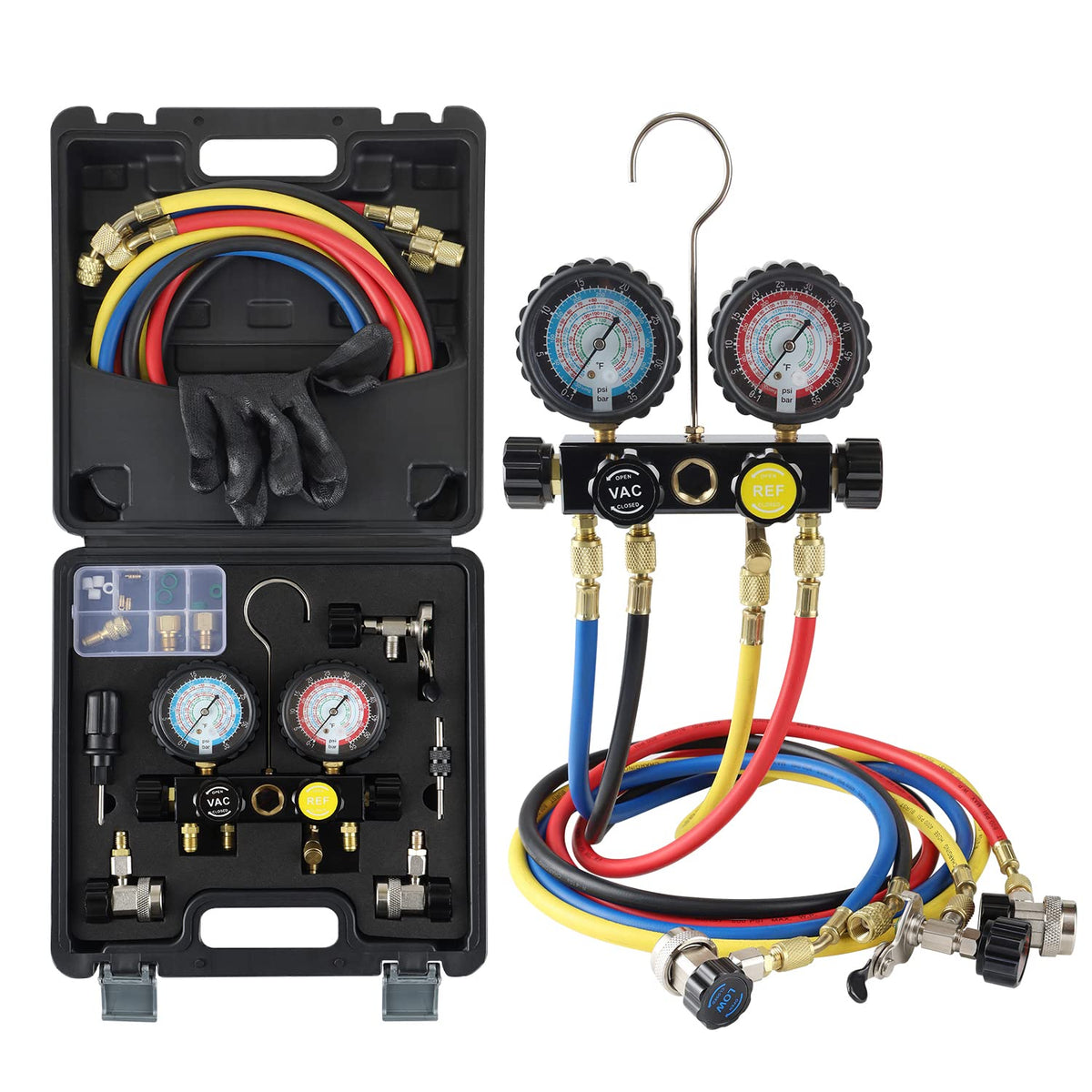 Lichamp HVAC gauges panel display for accurate readings during service.