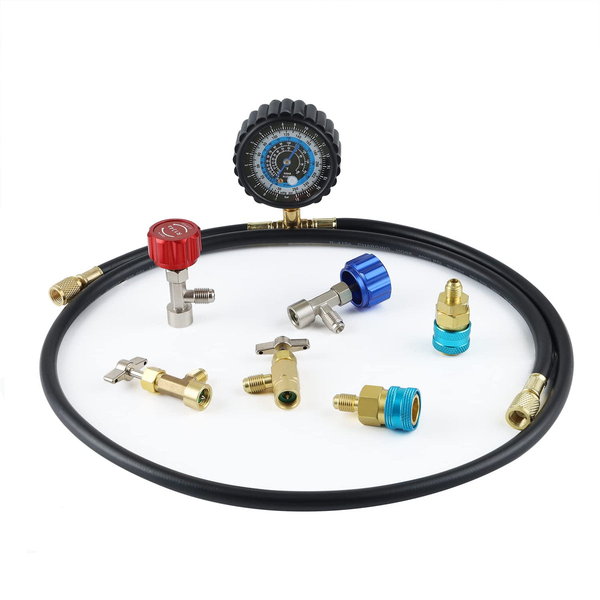 Lichamp refrigerant kit gauge dials clearly read pressure for accurate charging