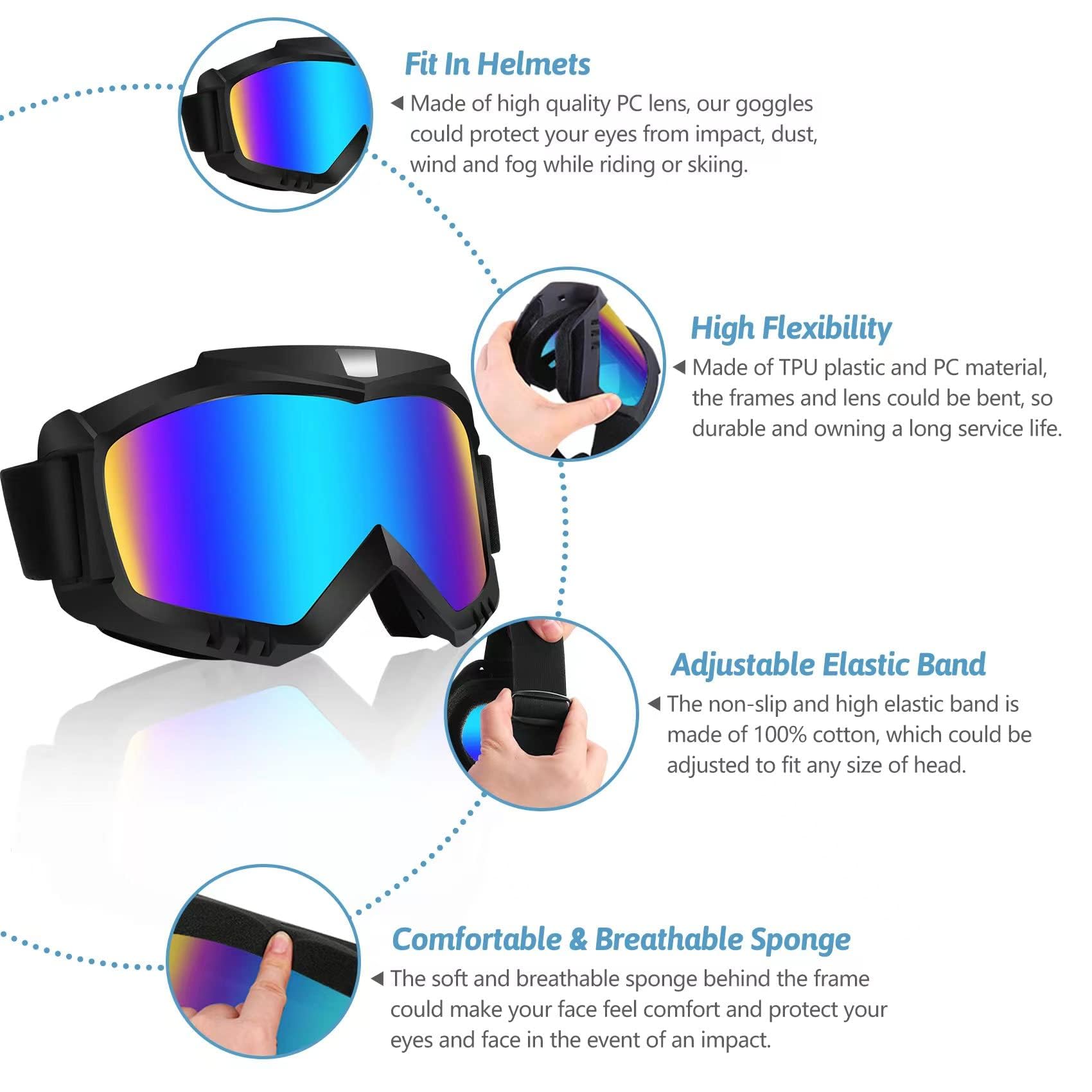 Lievermo goggles helmet-compatible design complements motorcycle helmets for safer rides