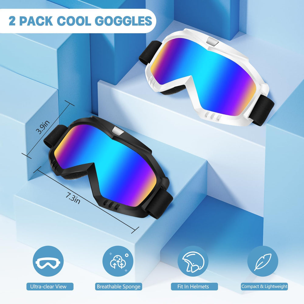 Lievermo dirt bike goggles white, dust reduction for motocross adventures