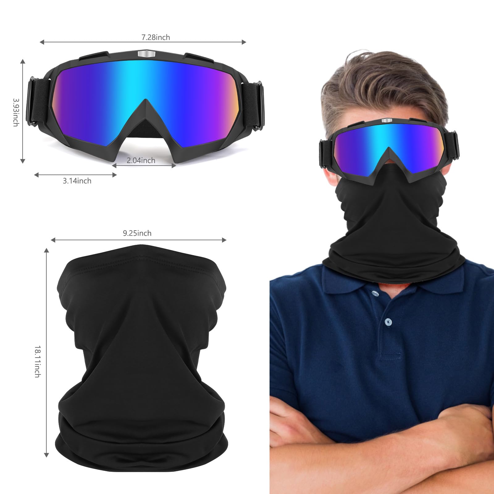 Lievermo motorcycle goggles with clear lens for high visibility in bright conditions