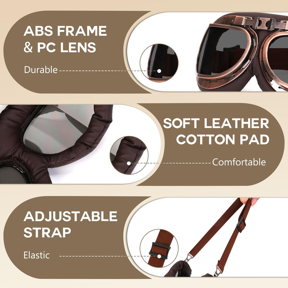 Lievermo Vintage Goggles demonstrating dust and wind protection in rugged conditions.