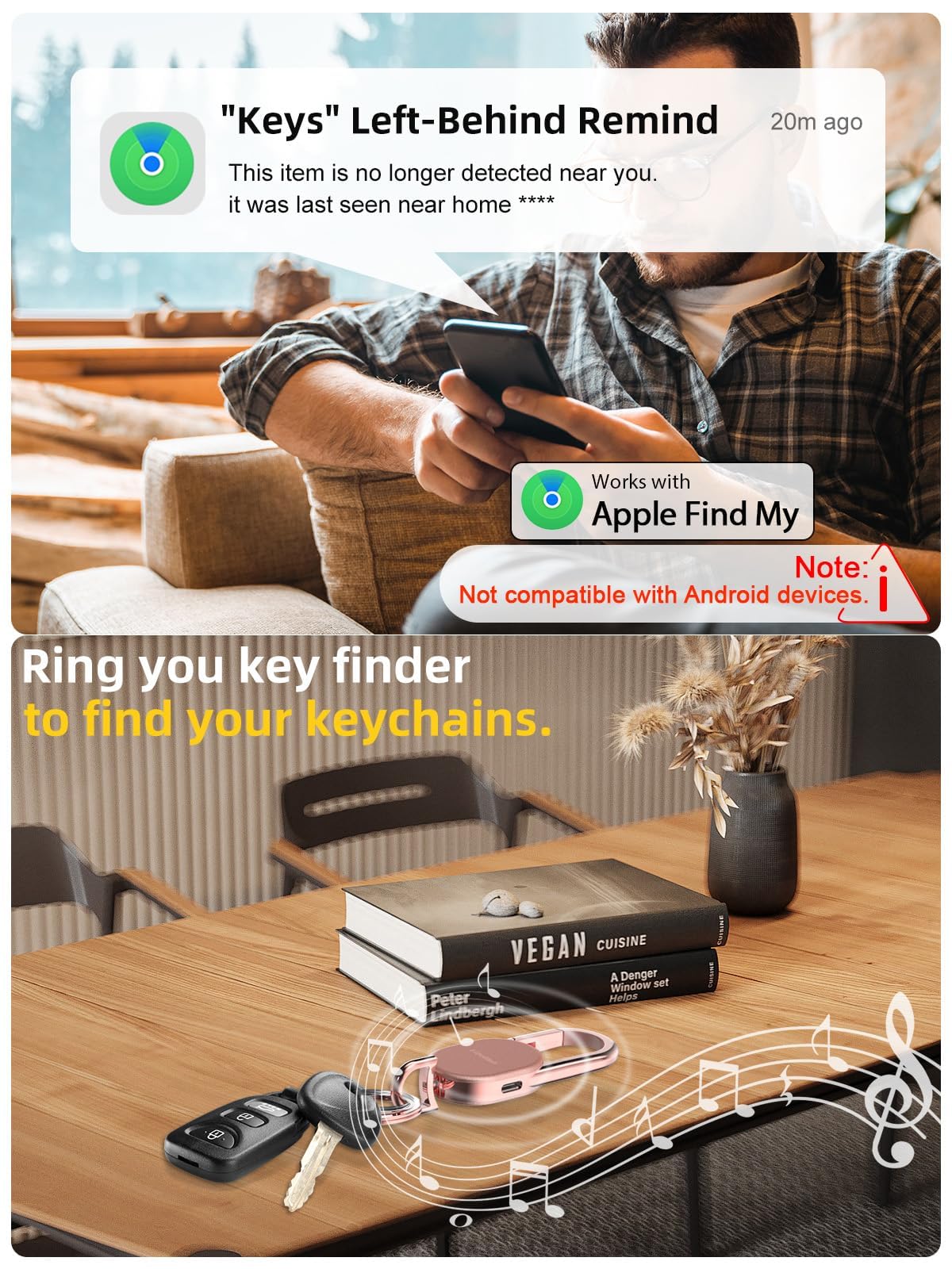 LifeChé keychain IP67 waterproof design protects keys in rain and rugged outings