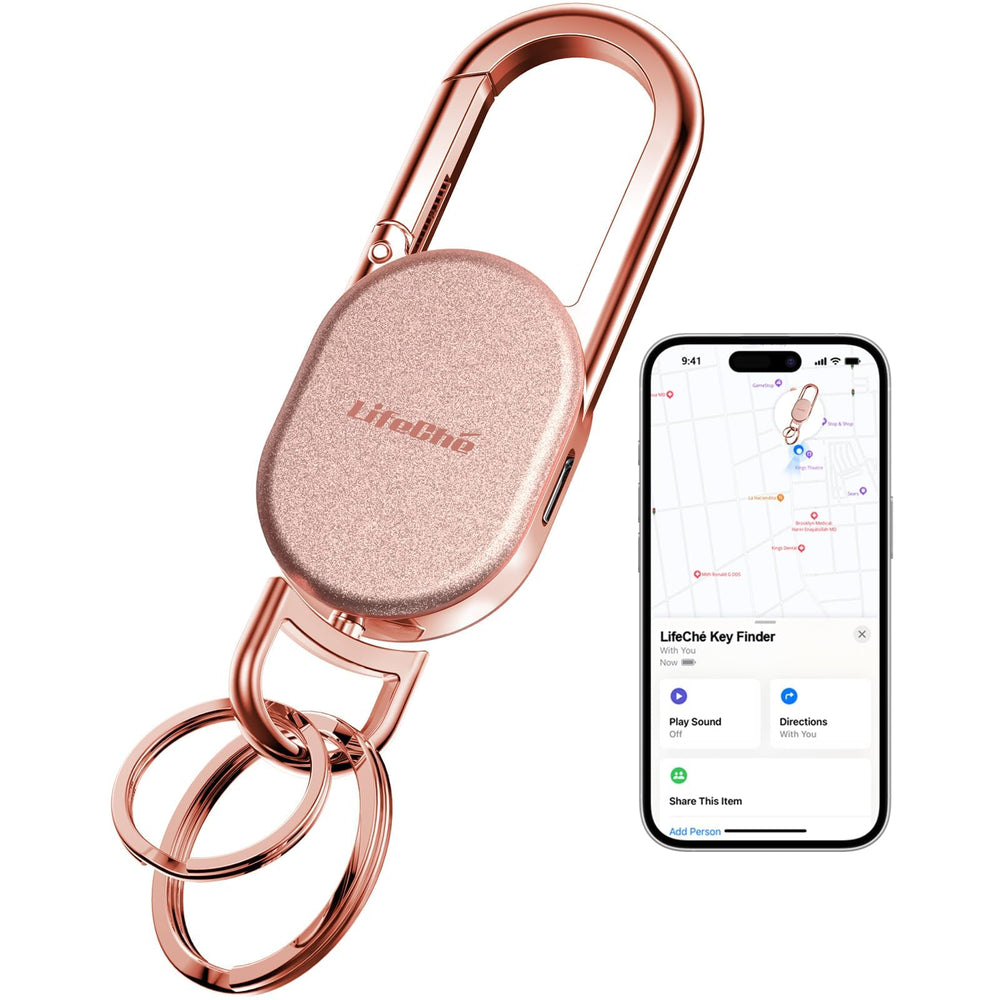 LifeChé keychain rose-gold metal body showcases premium durability for daily carry