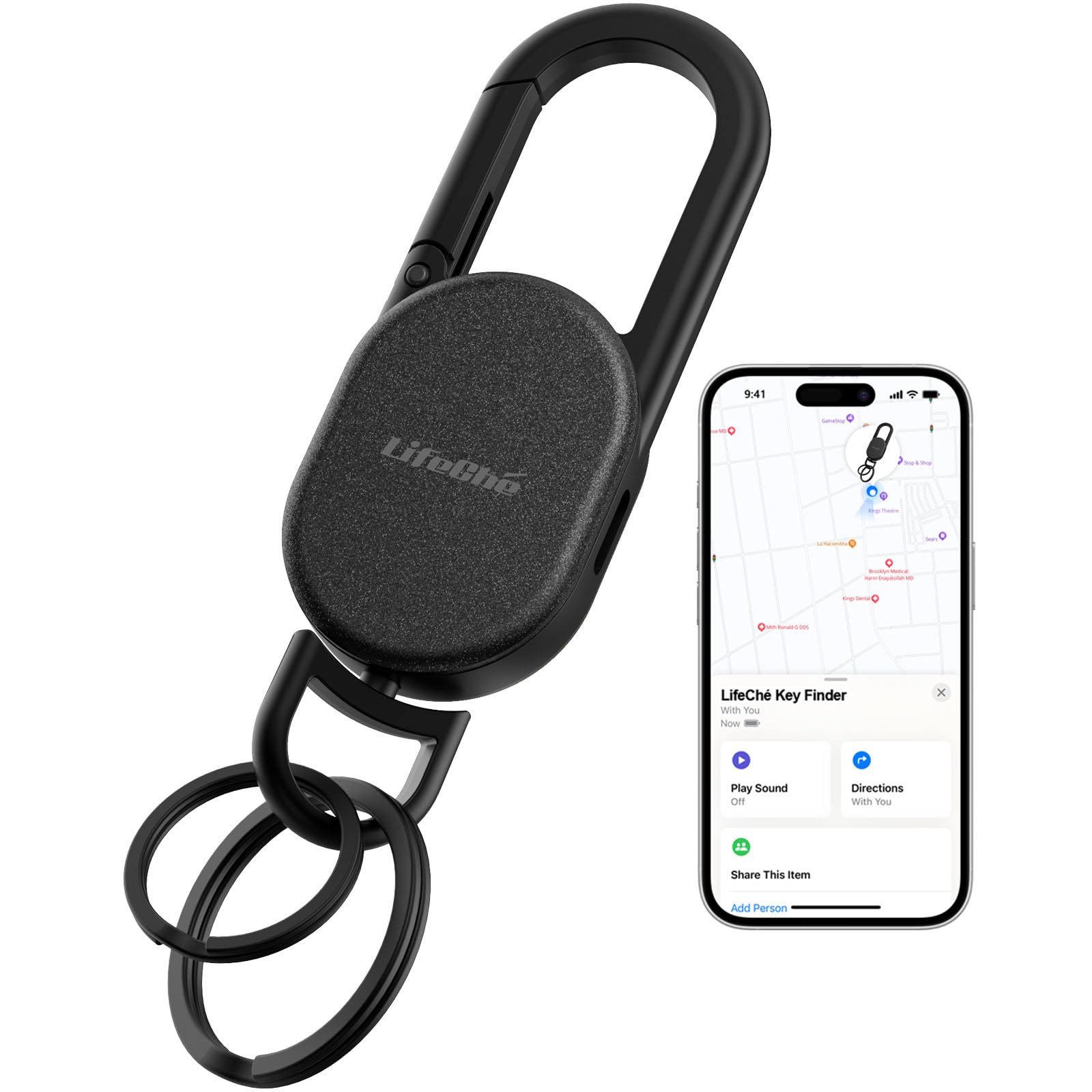 LifeChé keychain anti-loss tracker with GPS helps locate keys quickly