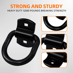 Lifgarfe 12,000 lbs break strength D-ring for heavy loads on trailers