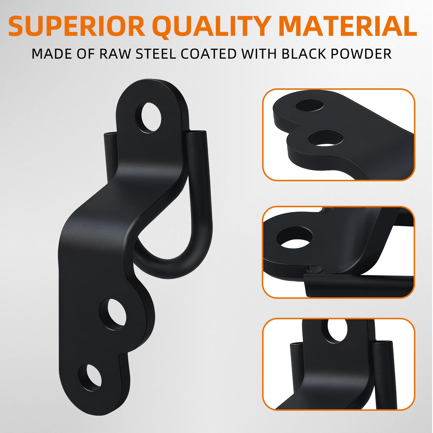 lifgarfe black powder coating protects the hitch against wear and weather.