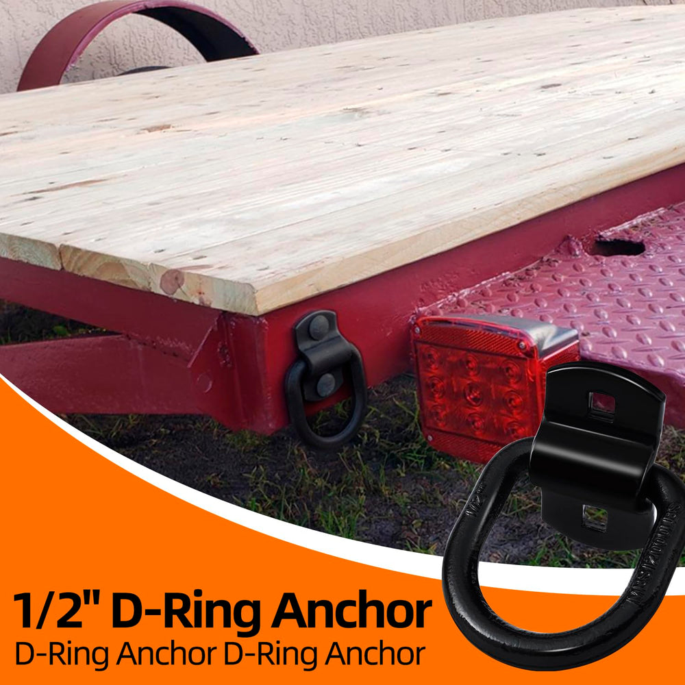 Lifgarfe D-ring anchors for trailer beds with versatile mounting options