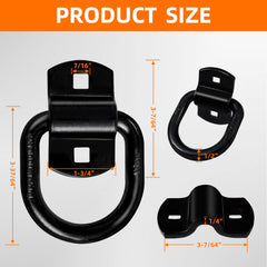 Lifgarfe removable D-ring bolts pack with varied mounting hardware
