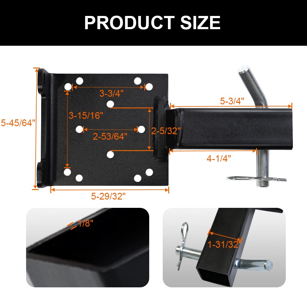lifgarfe winch cradle mounting plate secured on hitch for quick ATV setup