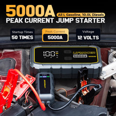LIFMOCER 5000A jump starter in use powering a vehicle