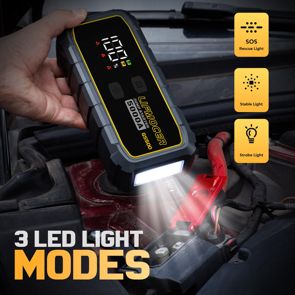 LIFMOCER multifunction jump starter as a versatile roadside tool