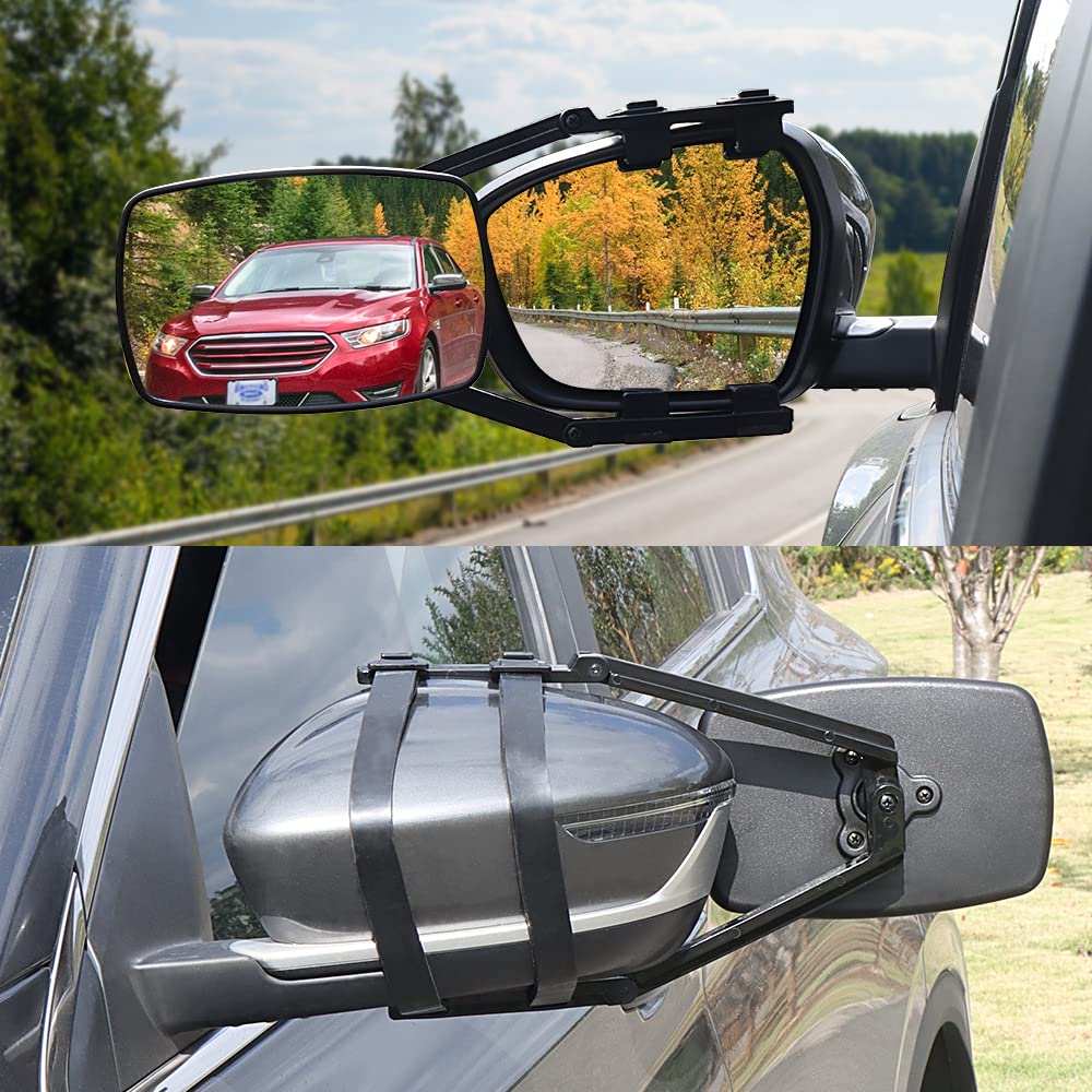 Lifronkit towing mirrors with 360-degree rotation for flexible viewing angles.