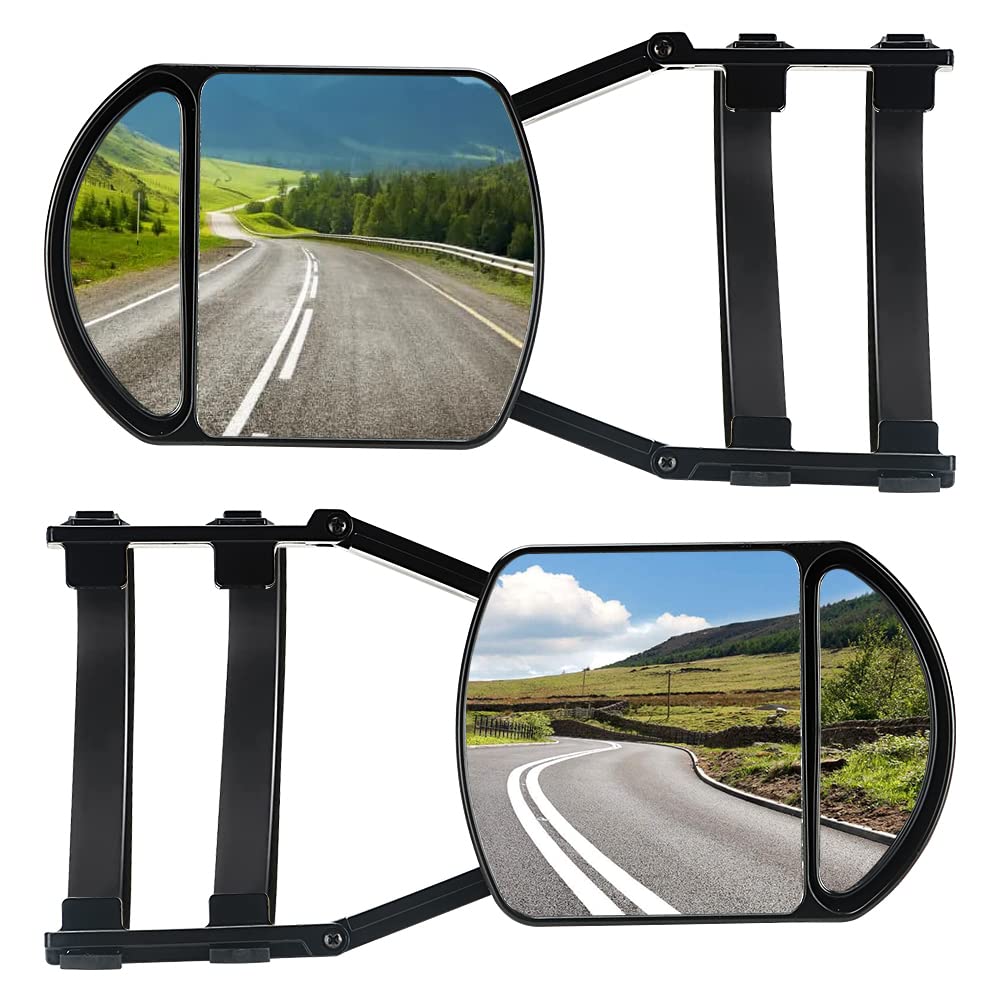 Lifronkit universal clip-on towing mirror for easy fit and broader rear view.