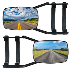 Lifronkit universal clip-on towing mirrors extended-view for improved rear vision while towing.