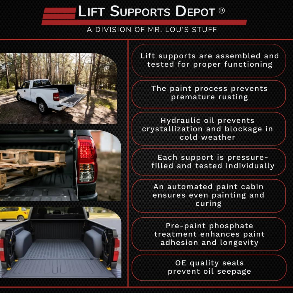Lift Supports Depot OEM compatibility list indicates broad fitting options.
