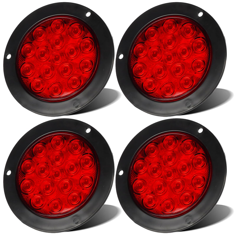 LIGBT 4inch red round taillight with 16 LEDs for trailer visibility