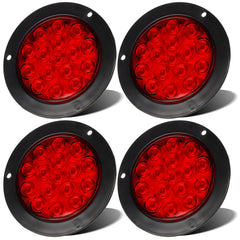 LIGBT 4inch red round taillight with 16 LEDs for trailer visibility