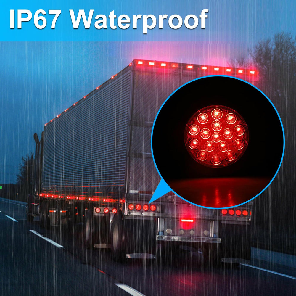 LIGBT IP67 waterproof round taillight for exposed trailer mounting