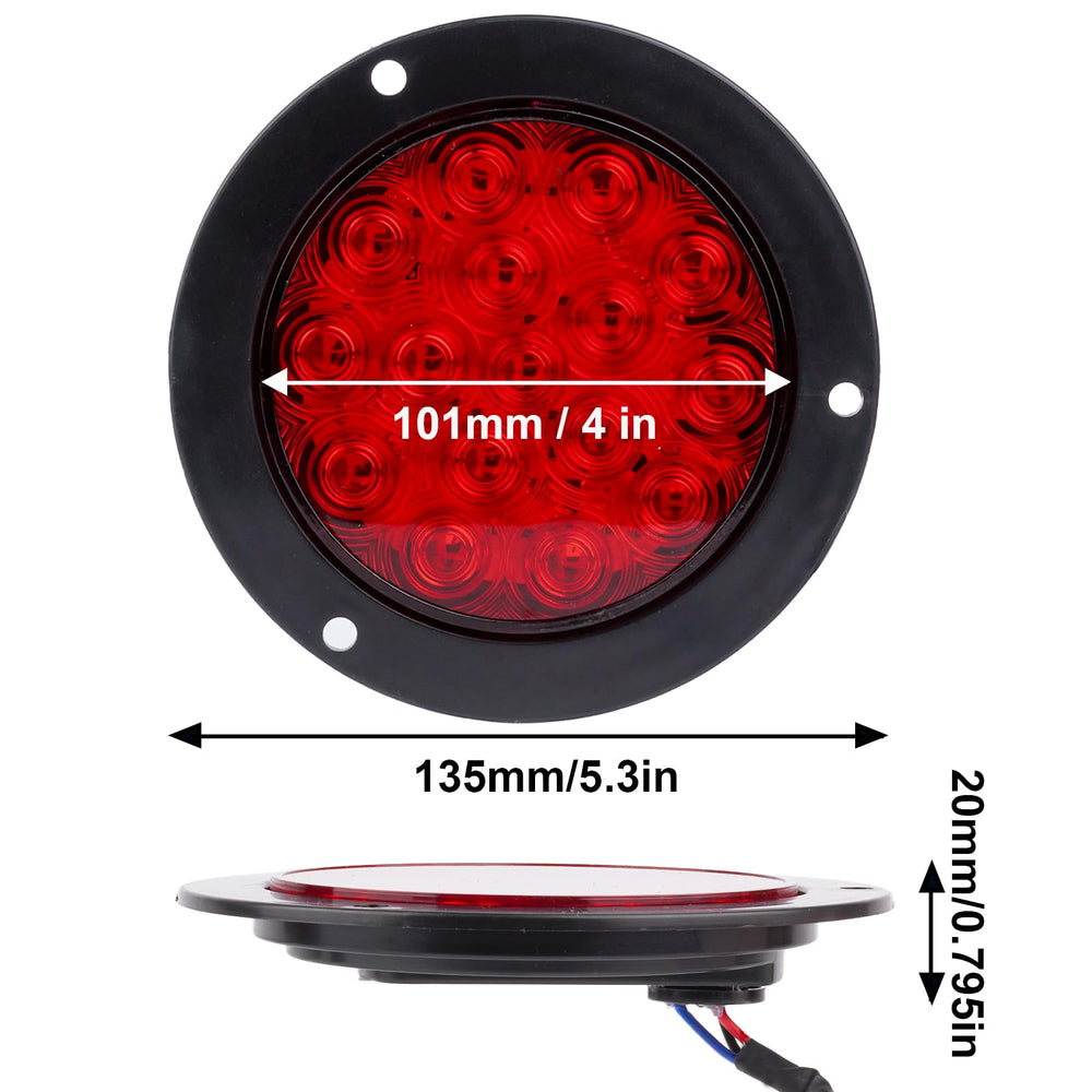 LIGBT red LED taillight for stop, brake, and turn signals on trailers