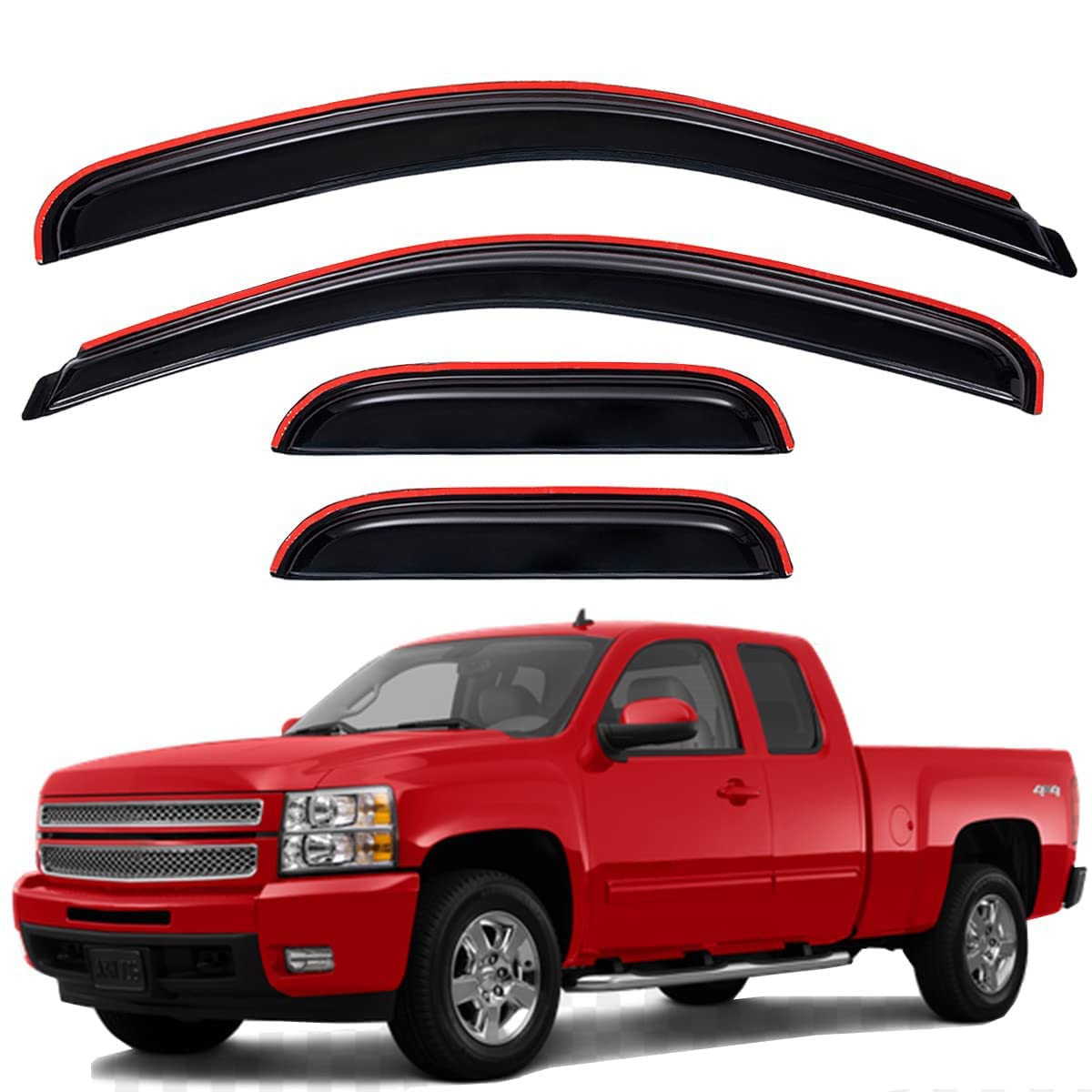 Lightronic in-channel window visor front-left smoke tint enhances airflow and UV protection.