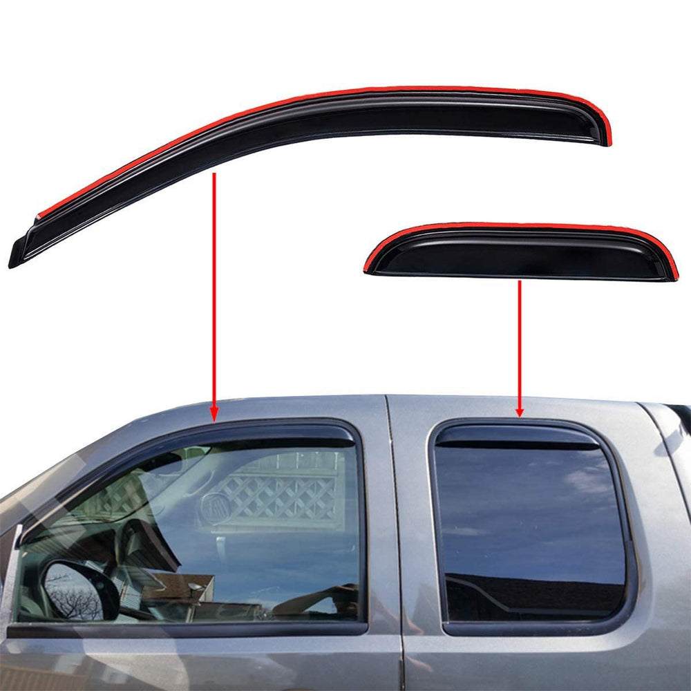 Lightronic in-channel window visor rear-right smoke tint blocks wind and rain.