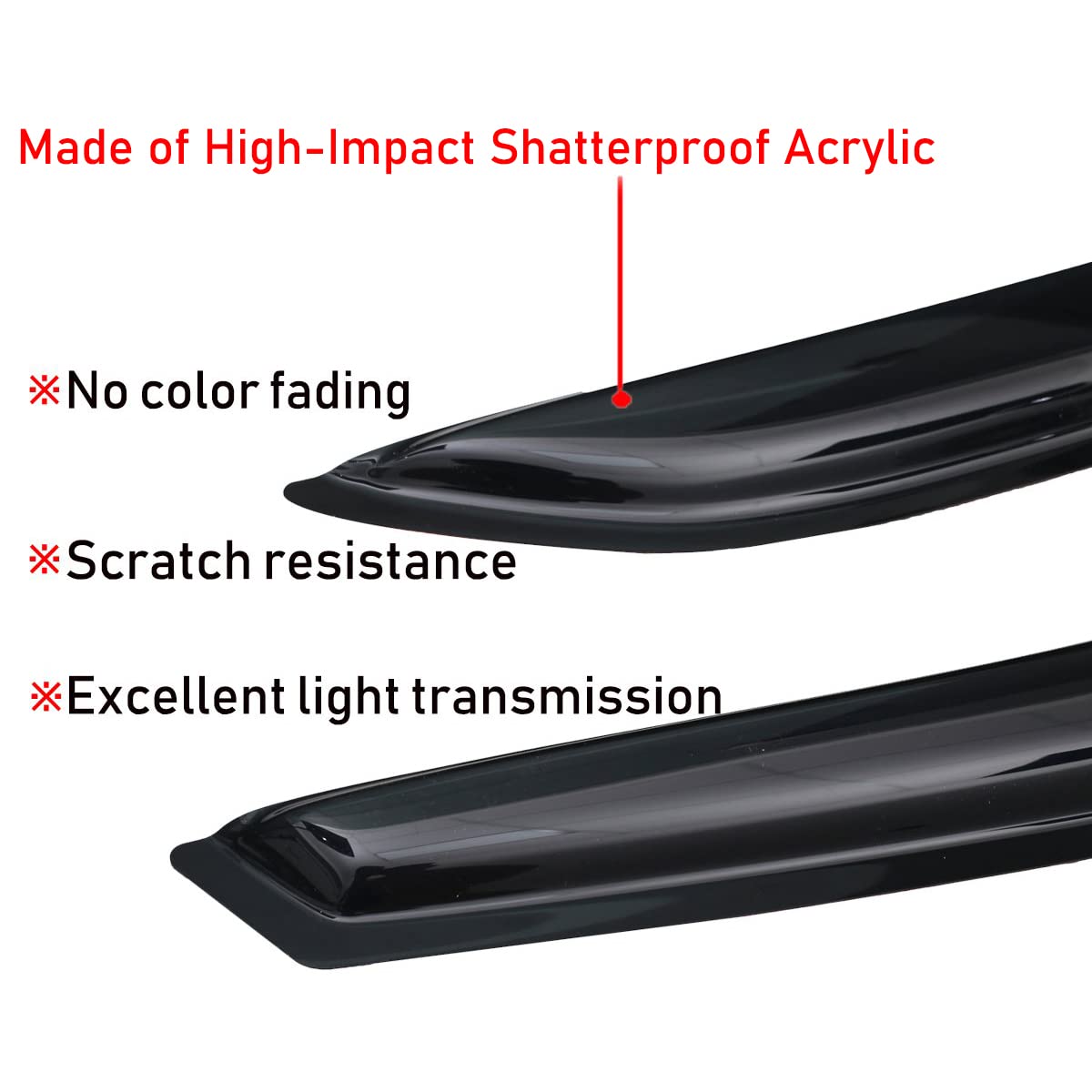 Lightronic front window deflectors packaging and accessories