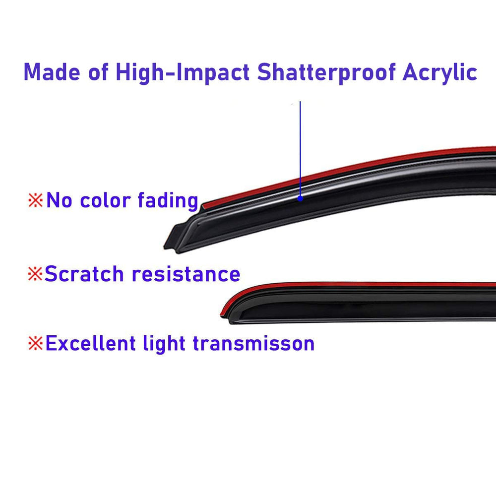 Lightronic window visor adds sleek look and keeps windows clear.