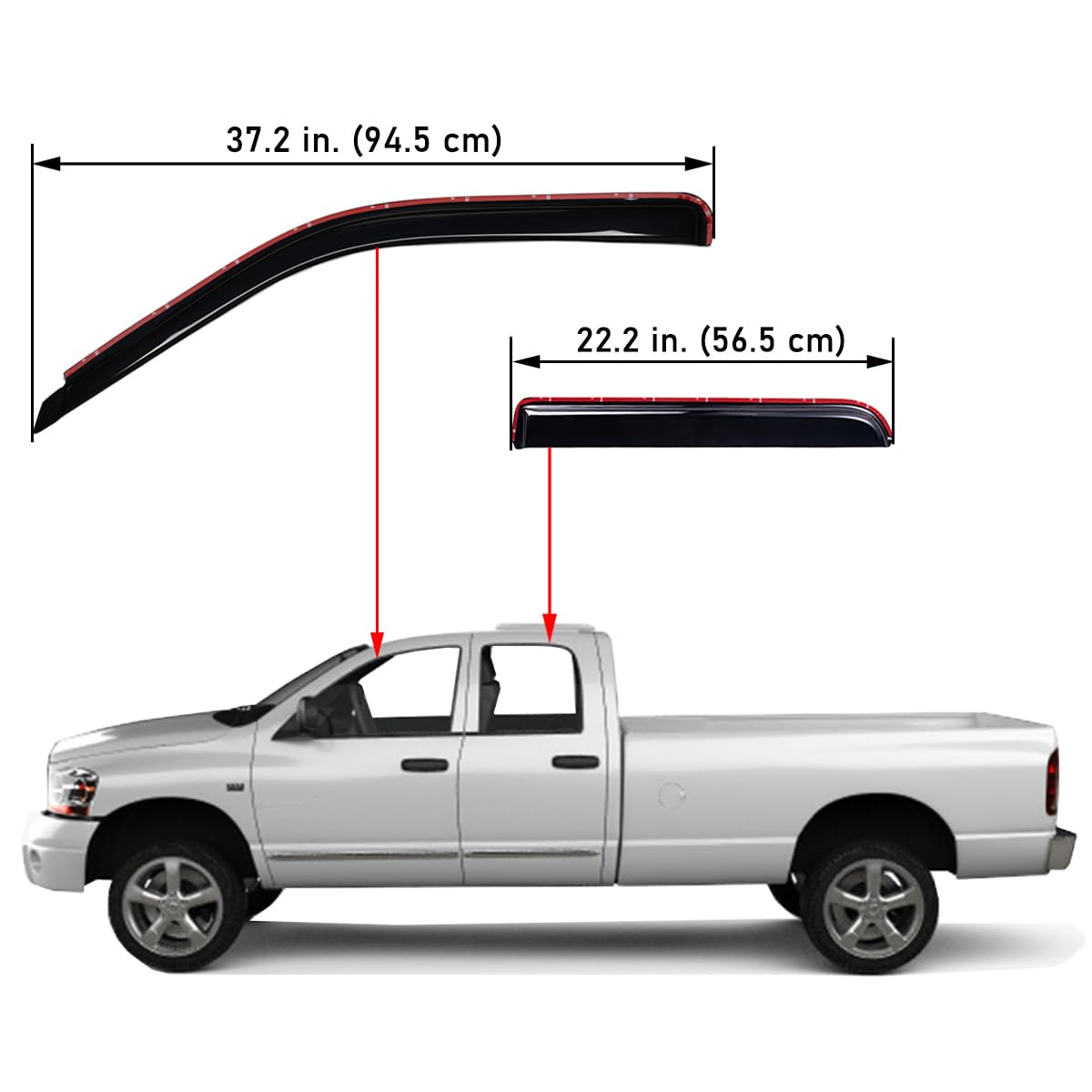 Lightronic window visors rear left smoke shield interior.