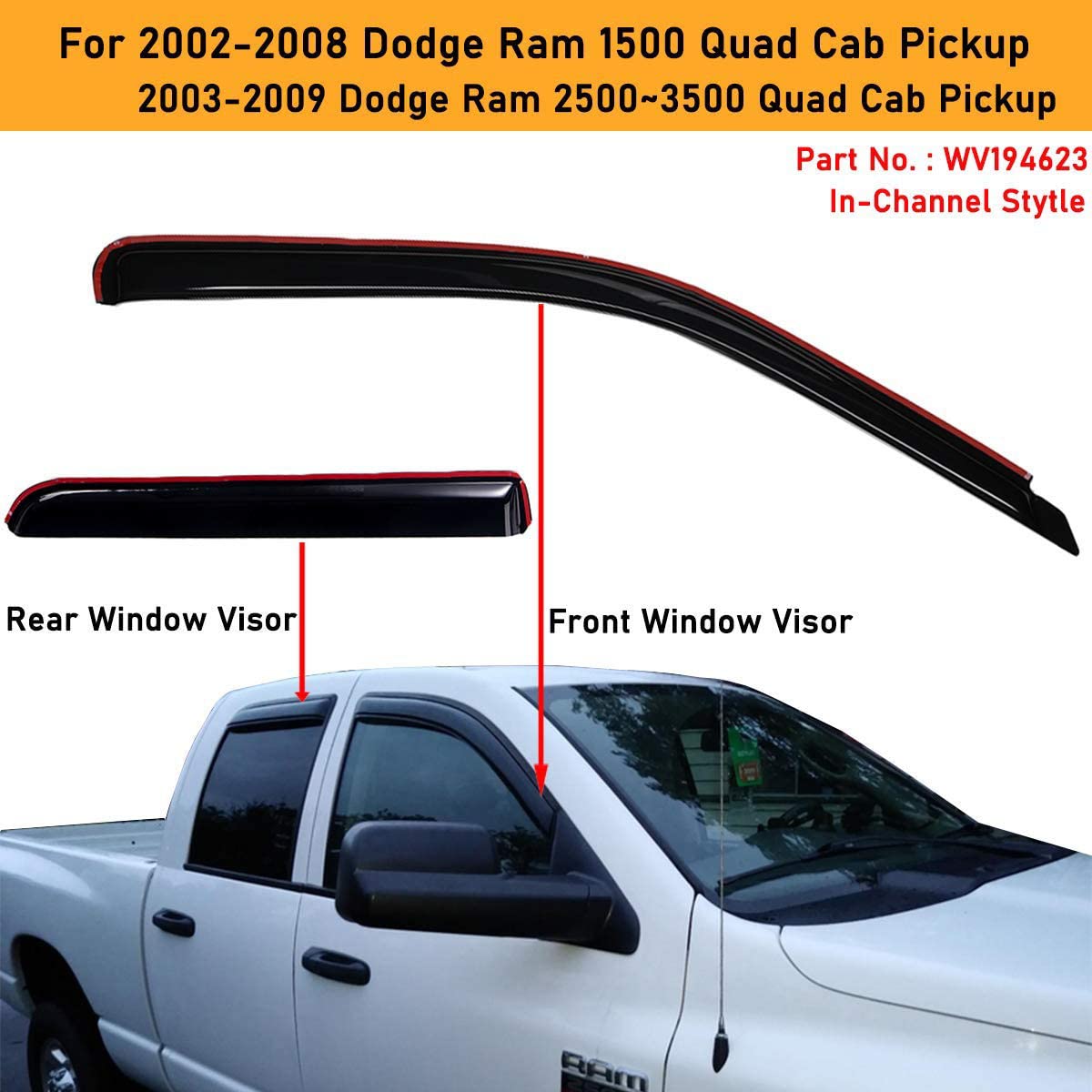 Lightronic window visors rear right smoke curb wind.